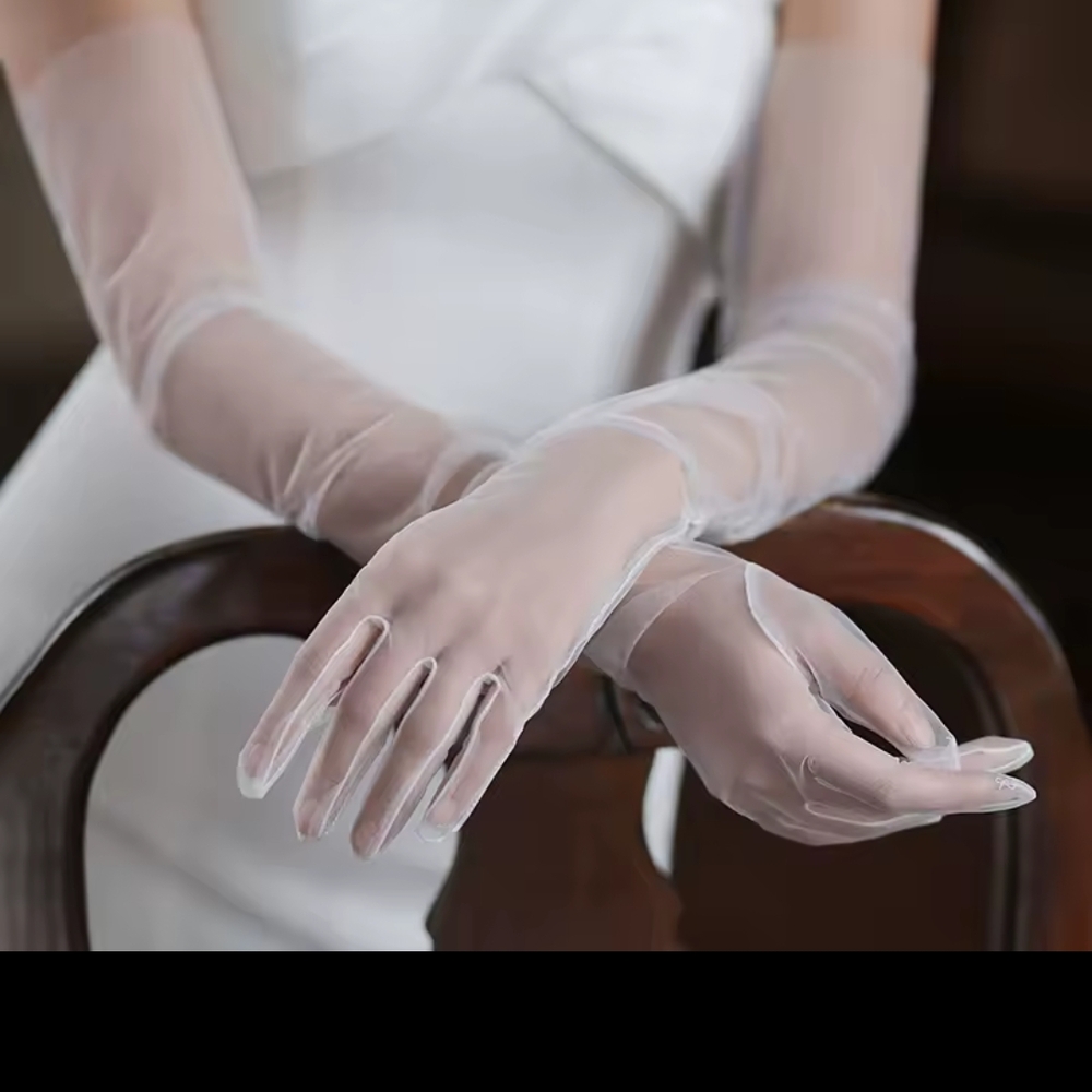 Elegant Sheer White Gloves